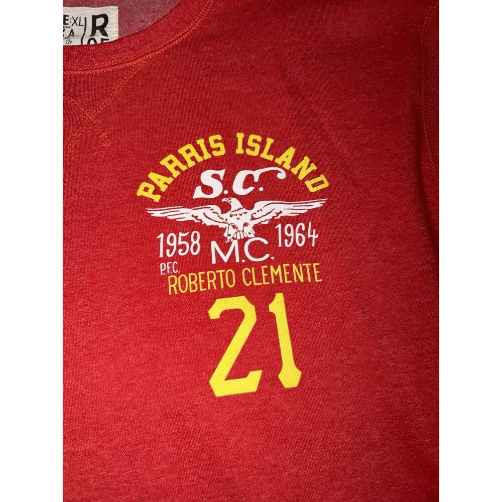 Roots Of Fight Roberto Clemente Sweatshirt Size XL Red Parris Island - Picture 2 of 5
